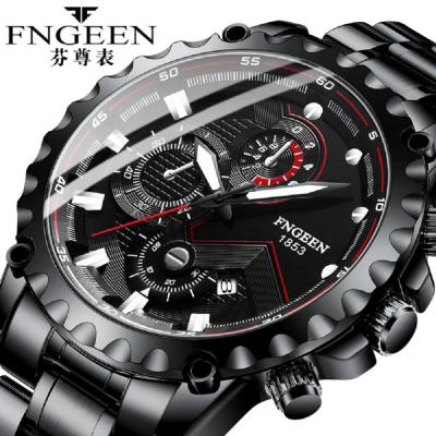 China FNGEEN Hot Selling Chronograph Luxury Men's Quartz Business Fashionable Wristwatches Chronograph Stainless Steel Brand Watch Waterproof Reloj for sale