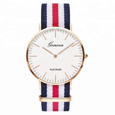 China Geneva non-specific nylon strap combine material watches for sale