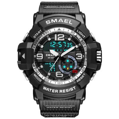 China Automatic Date SMAEL 8036 Camouflage Watch Military Men Waterproof Dual Time Watch Men's Digital Sport Analog Quartz Watches Men Wrist for sale