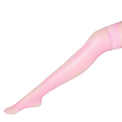 China Breathable underwear with stockings tube high middle mesh lace adult three-dimensional fish measure silk stockings sexy fishing net stockings for sale