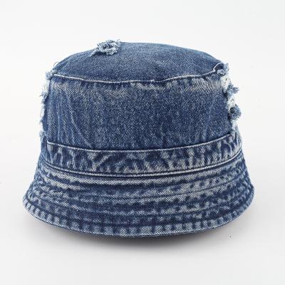 China Single Picture Blank Wash Used Denim Bluk Bucket Hat For Kids for sale