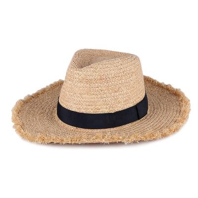 China Customized Striped Casual Panama Summer Beach Sun Hats Wide Brim Floppy Hat Colorful Felted Hat Oversized Casual Straw Hat for sale