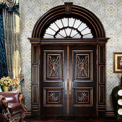 China Latest Design 2021 Waterproof Single Front Double Door Main Door Single Teak Wood Carving Wooden Door for sale