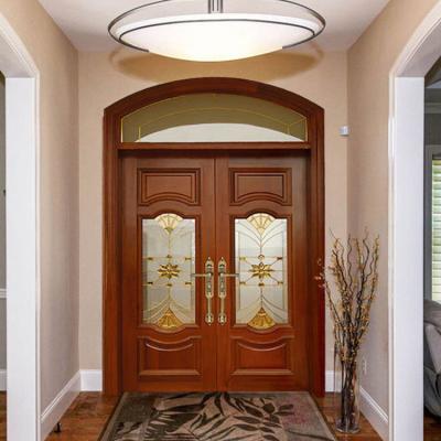 China Waterproof Accept Custom Front Solid Wood Log Door Custom Front Entrance Villa Waterproof Solid Wood Large Double Leaf Door for sale