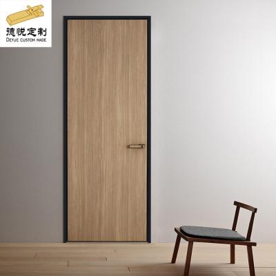 China Customizable Aluminum Frame Door Customizable Minimalism Style Flush Door Decoration Solid Wood Interior Manual Door Factory Price for sale