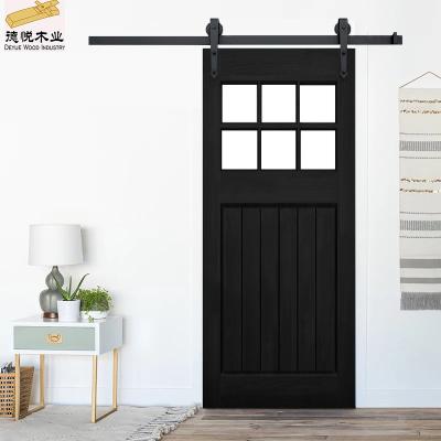 China Interior Door Waterproof Modern Interior Wooden Sliding Barn Door for sale