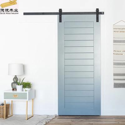 China Sliding door barn door newly decoration style American blue minimalist interior track sliding door for sale