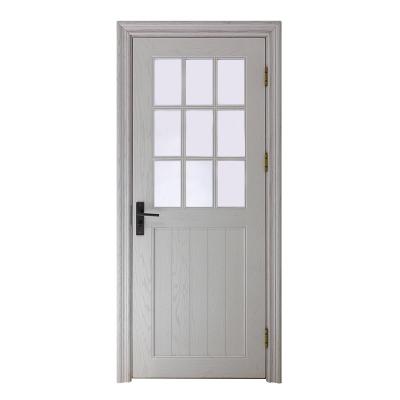 China High quality modern fancy low price hign design solid wood interior door with glass for sale