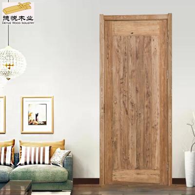 China Classic Style Double Door Design Solid Wood Exterior Entry Door Waterproof Paint Door for sale