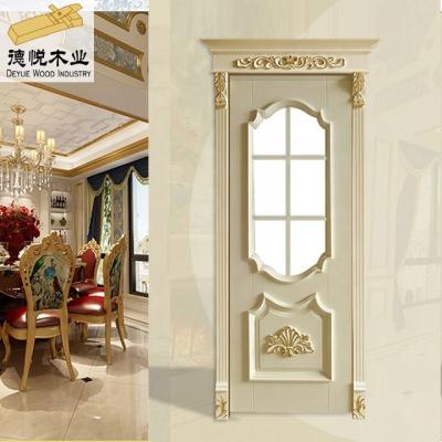 China Best Waterproof Natural Dark Fancy Paint Pre-Hanging Hotel Solid Modern Interior Bedroom Door Wooden Core Wood Door Design for sale