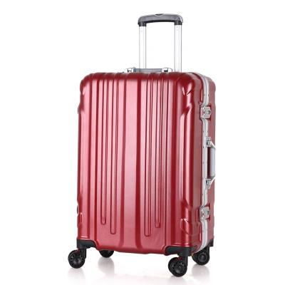 China New Style Aluminum Frame Trolley Bottom PC Luggage Hard Shell Travel Suitcase for sale