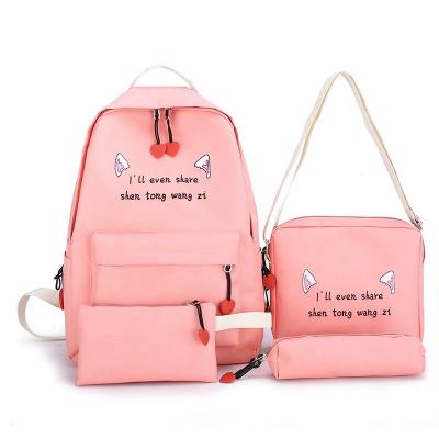 China Anti Theft Teens Backpack 2020 New Design Set 3 In 1 School Bag For Girls for sale