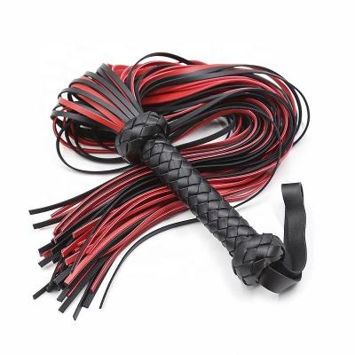 China Sex Fun Spanking Sex Toys Sex Shop PU Leather BDSM Black Bondage Whip for sale