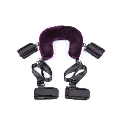 China Bondage Restraints Bondage Position Master Handcuffs Ankle Cuffs Neck Harness Fuzzy Pillow Sex Love Restraint Kit for sale