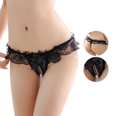 China Women Breathable Sexual Temptation Sexy Faux Pearls All Size Thongs Panties for sale