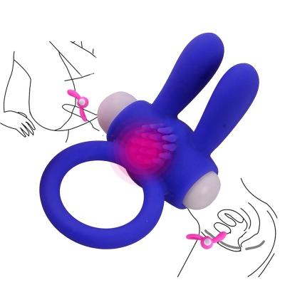 China Cock Ring Hot Selling Rabbit Vibration Cock Ring Delay Lasting Penis Rings with Clitoral Vibrator HIGH QUALITY for sale