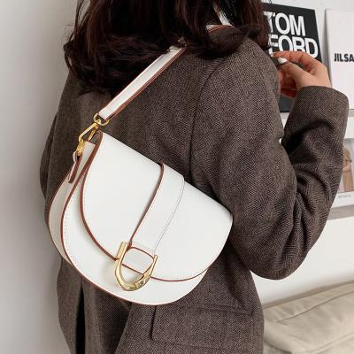 China Hot Sale Fashion Designer Saddle Bags Women Luxury Handbags Ladies Shoulder Messenger Leather Handbags Bolsos-Para-mujeres To Bag Women White for sale