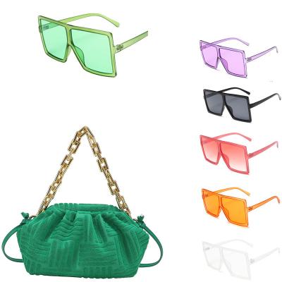 China 2022 hot sale fashion ladies handbags women chain handbags luxury cotton towel clouds handbag with sunglasses bolsos-para-mujeres for sale