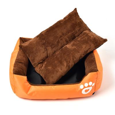 China New Design Pet Beds Oxford Dog Bed Rectangle Breathable Ultra Soft Washable Luxury Double-sides Velvet Usable Dog Sofa Bed for sale