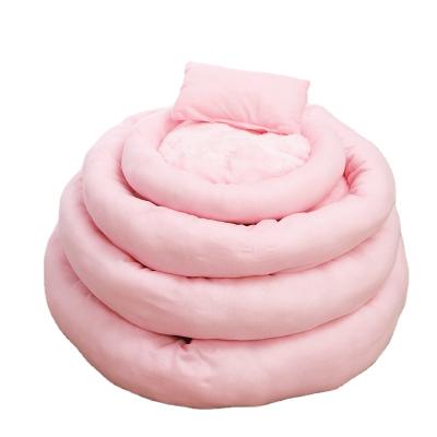 China New Hot Sale Luxury Round Donut Cuddler Bed Cat Cushion Dog Pet Beds Breathable Animal Blanket for sale