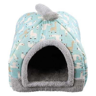 China Petsupplies Breathable Hot Selling Furry Folding Outdoor Pet Cat Kennel Winter Pet Cat House For Dog for sale