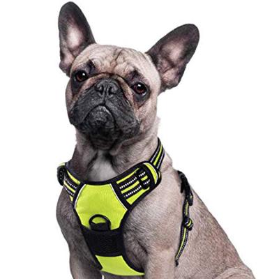 China Designer Reflective Adjustable Soft Padded Pet Vest Dog Harness With Handle for sale