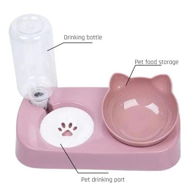 China Automatic Rounded Pet Water Bottle Bowl Dispenser, Plastic Food And Water Bowls For Pets for sale