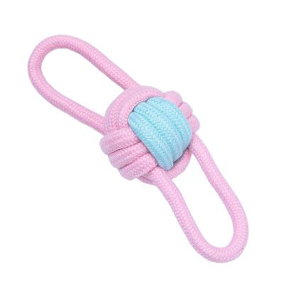 China Sustainable Dog Cat Playing Ball Dog Rope Chew Toy , Cotton Rope Pet Chewing Dog Toys for sale