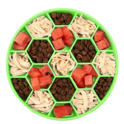 China Anti Clogging Style Automatic Slow Dog Honeycomb Bowl Food Pet Anti Slip Non Slip Dog Bowl Silicone Slow Food Bowl For Pets for sale