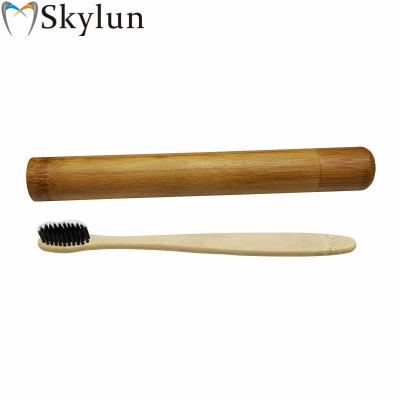 China Other New OEM Eco - Friendly Bamboo Toothbrush For Hotel With Biodegradable Case Tube Bristle for sale