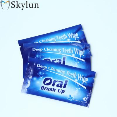 China Convenient Custom Dental Mint Oral Brush Up Teeth Deep Cleaning Wipes For Teeth Whitening for sale