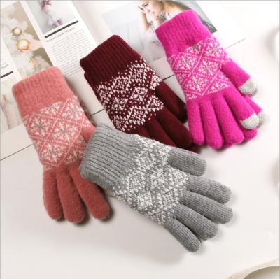 China Winter High Quality Women Gloves AGRADECIDO Thick PRINTED Hand Gloves For Touch Screen Scanned Mitten Gloves for sale