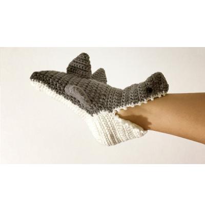 China AGRADECIDO SUSTAINABLE Crochet Warm Socks Shark Indoor Slipper Socks 3D Anti Slip Socks For Cute Kids for sale