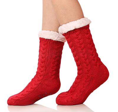 China AGRADECIDO Antibacterial Christmas Women Constitution Boots Fluffy Comfortable Cabin Slipper Boots Anti Slip Fuzzy Socks for sale