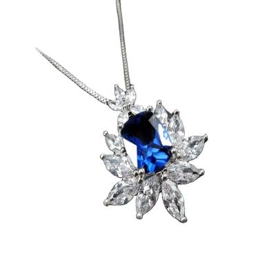 China Vintage Yard Style 2 Colors Micro Insert Zirconia Necklace Sparkle Jewelry For Wife Girlfriend Birthday Gift for sale