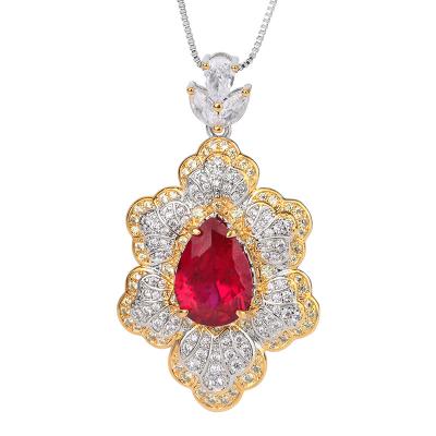 China Hot Sale Vintage Bailin Ruby Jewelry 18K Gold Plated Fashion Stainless Steel Necklaces for sale