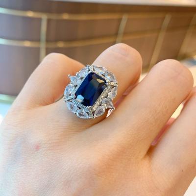 China CLASSIC European Luxury Ruby Sapphire Rings Vintage Real Gold Plated Rhinestone Multicolor Zircon Rings For Women Party for sale