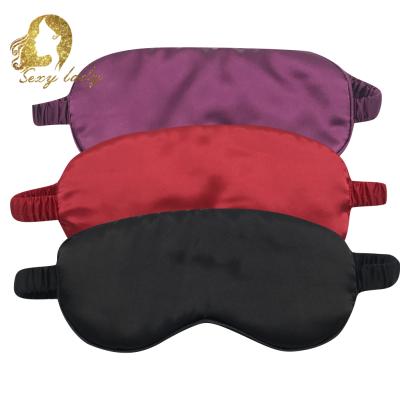 China new design Anti-wrinkle double sided satin sleep silk eyemask with elastic band logo breathable custom travel silk eye mask for sale