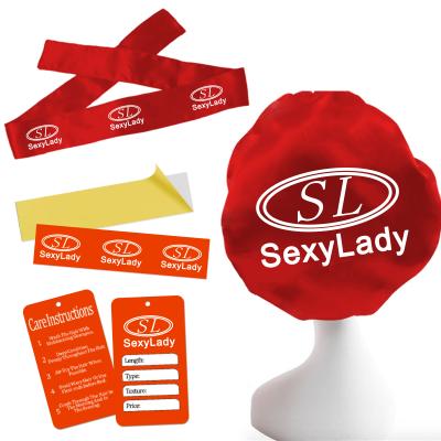 China Waterproof Factory Logo Packaging Printing Hair Wigs Labels Blonde Hair Extension Wrap Sticker Package Custom Private Labels for sale