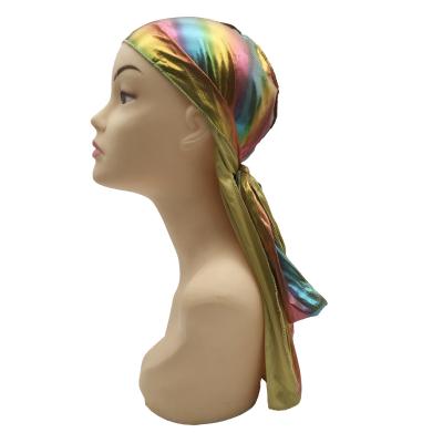 China Multifunctional Silk Durag for Men Women, Bundle of Durags with Extra Long Tail and Wide Straps for sale