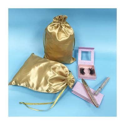 China Shopping Top Selling Custom Hair Extension Tote Bag Satin Fancy Satin Wig Bags for sale