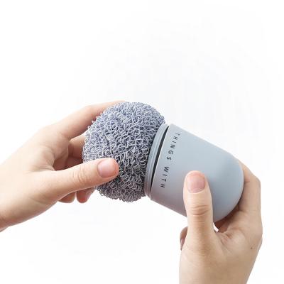 China Sustainable Lightweight Noooth Dish Cleaning Stainless Steel Scrubber Scourer for sale