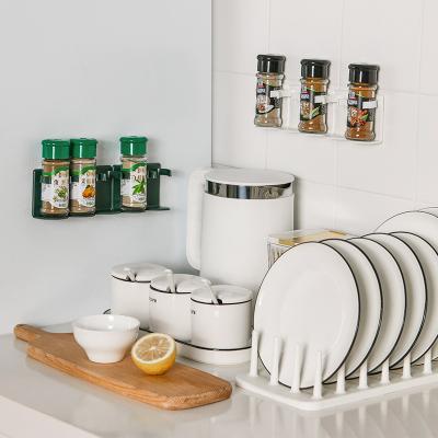 China 5 Pcs Wall Hanging Rack Sustainable Spice Rack Jars Gripper Strips For Kitchen Jars Storage Seasoning Racks And Racks Kitchen Accessories for sale