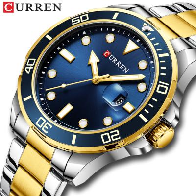 China CURREN 8388 Automatic Date Watches Mens Quartz Stainless Steel Band Wristwatches For Male Business Design Simple Clock Relogio Masculino for sale