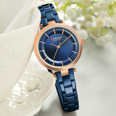 China CURREN 9054 Women Watches Water Resistant CURREN 9054 Luxury Strap Wristwatch Women's Classy Blue Quartz Clock Stainless Steel Dress Watch for sale