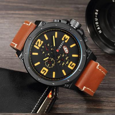 China Fashion Top Date CURREN 8230 Luxury Brand Sports Watches Men Quartz Big Dial Clock Military Watch Relogio Masculino for sale