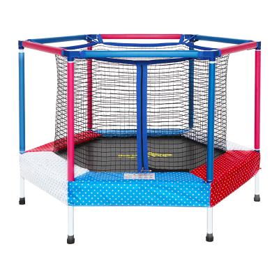 China With Net Protector American Style Mini Trampoline For Kids Multicolor Hexagon Indoor Wholesale Trampoline for sale