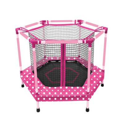 China With protective net hexagonal mini trampoline with safety net inside iindoor kids trampoline manufacturer for sale