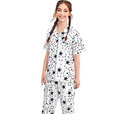 China Breathable Wholesale Summer Star Print Pocket Set Ladies Pajamas for sale