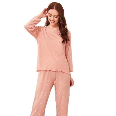 China Point Cotton Ladies Breathable Pajamas In Autumn And Winter for sale